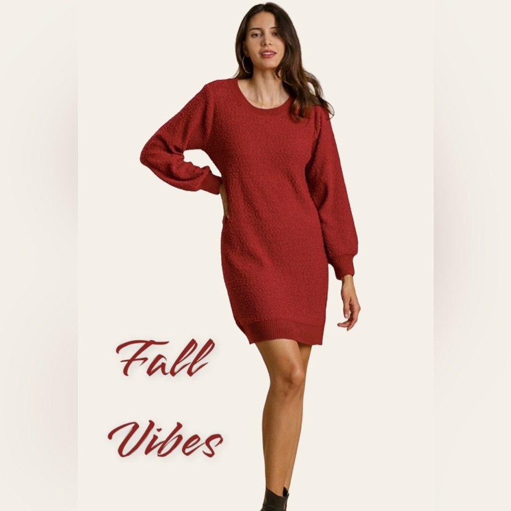 Umgee red sweater dress
